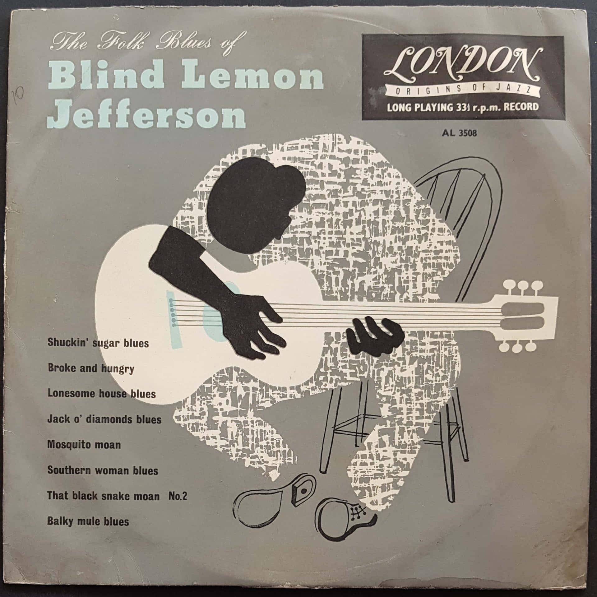 Folkbluesav Blind Lemon Jefferson Omslag. Wallpaper