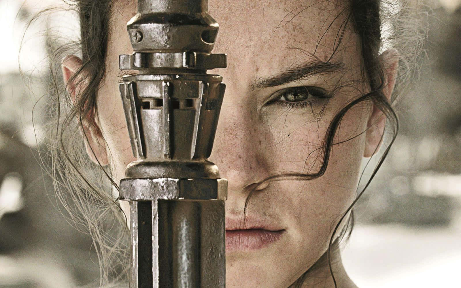 Rey uses the Force to save the day Wallpaper