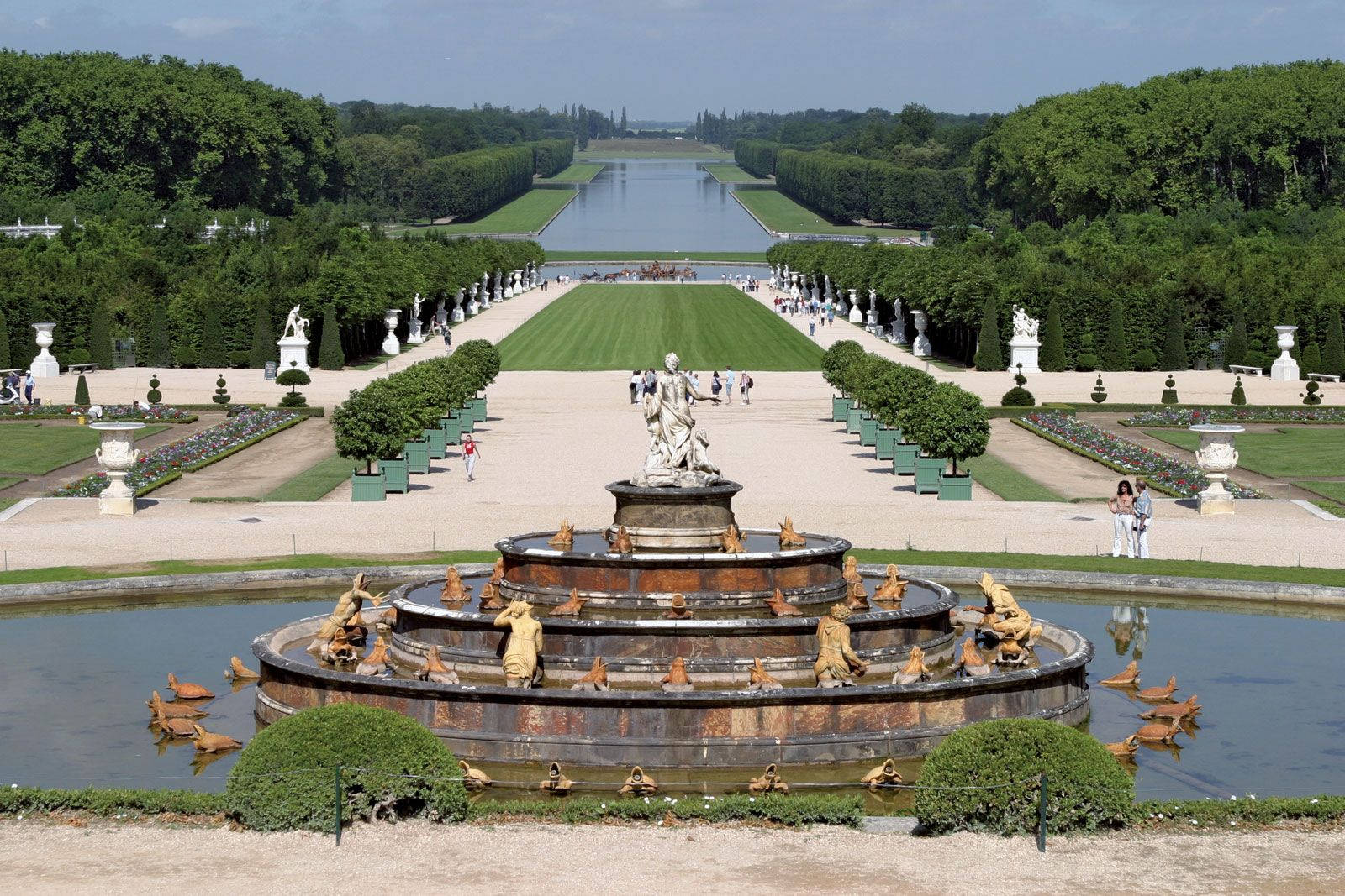 Fontäneni Palatset Versailles Trädgårdar. Wallpaper