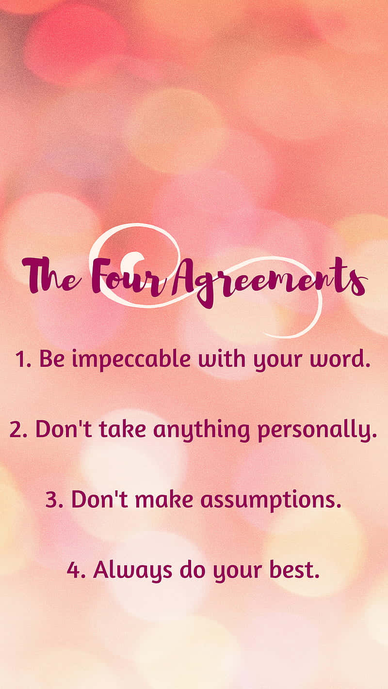 The Four Agreements With An Impeccable Pink Background Wallpaper