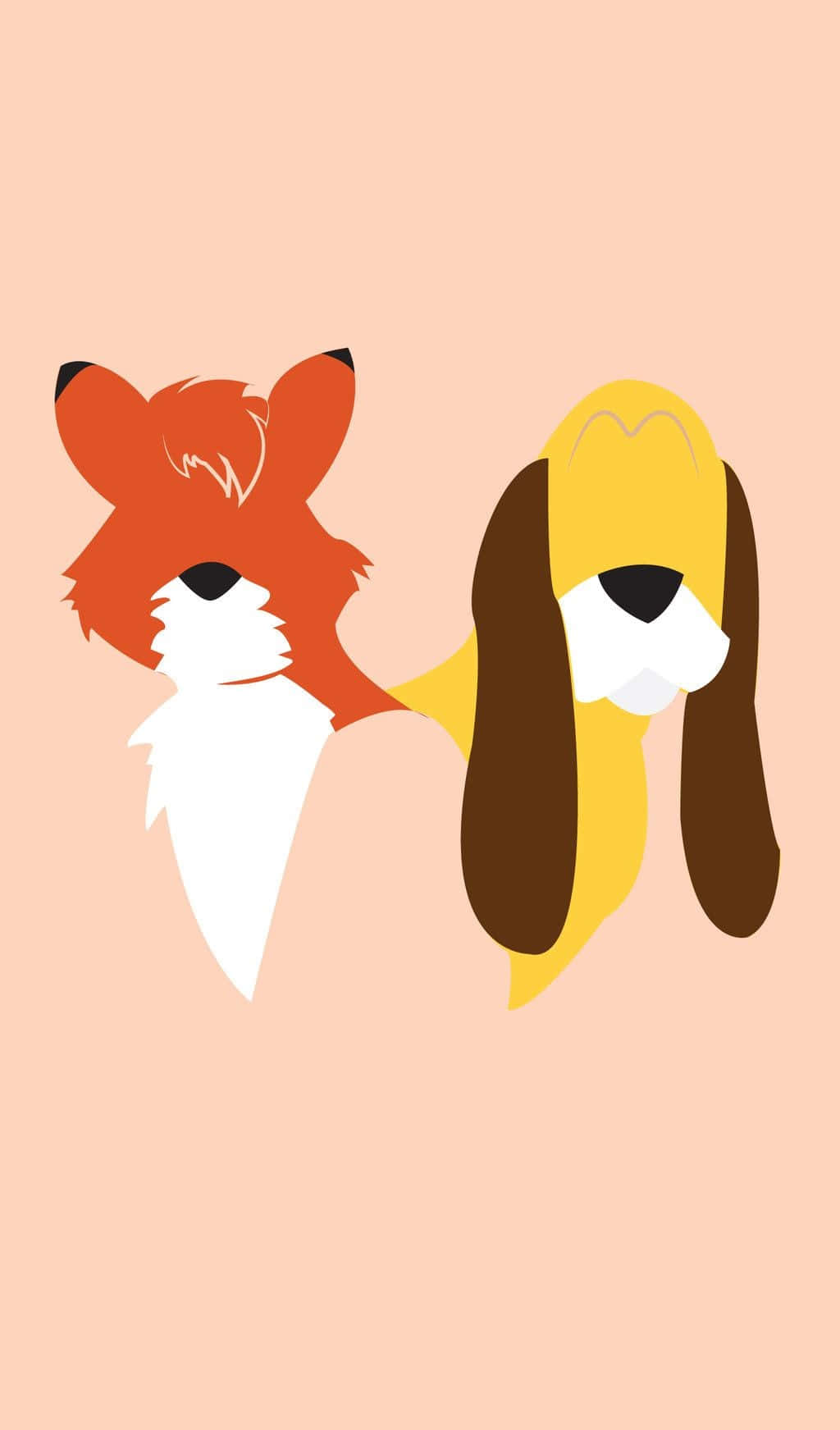 Todd and Copper's Unlikely Friendship Wallpaper