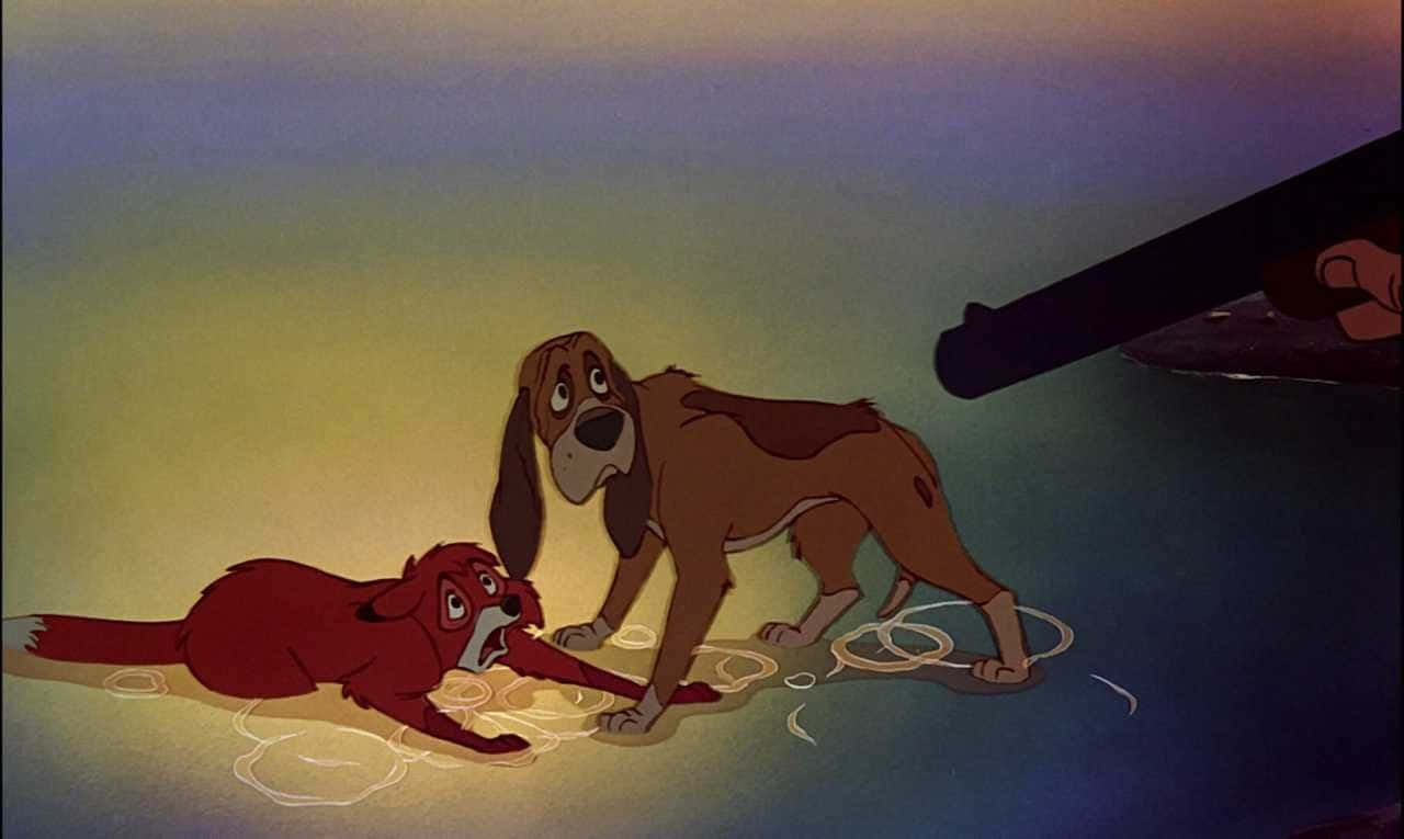 Todd the Fox and Copper the Hound, a heartwarming friendship Wallpaper