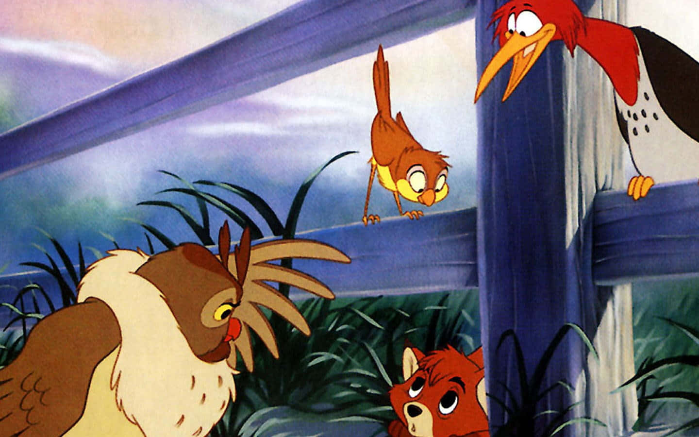 The Fox and the Hound - A Tale of Unlikely Friendship Wallpaper