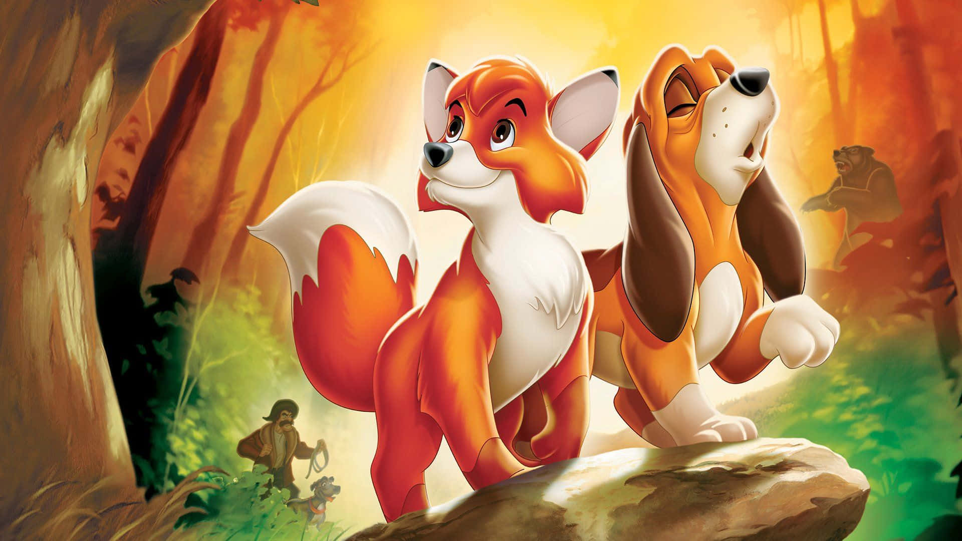 The Fox and the Hound's Unbreakable Friendship Wallpaper