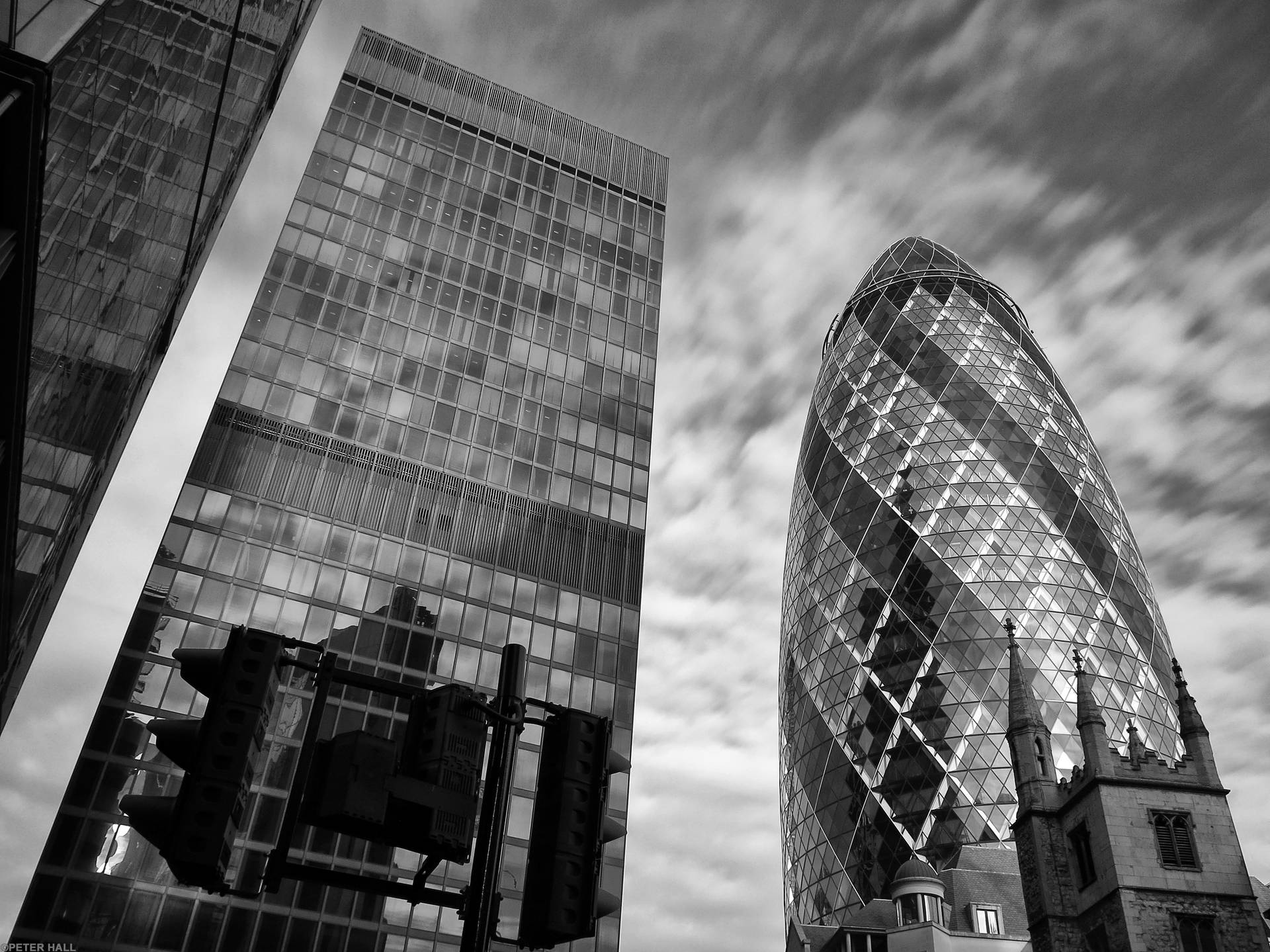 The Gherkin Black And White Photography Wallpaper