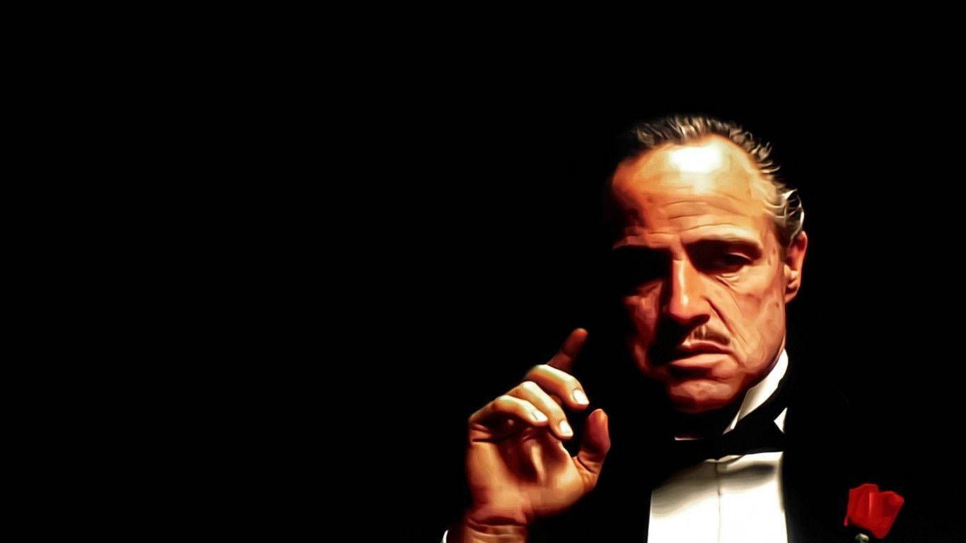Don Vito Corleone Wearing a Bow Tie in The Godfather Wallpaper