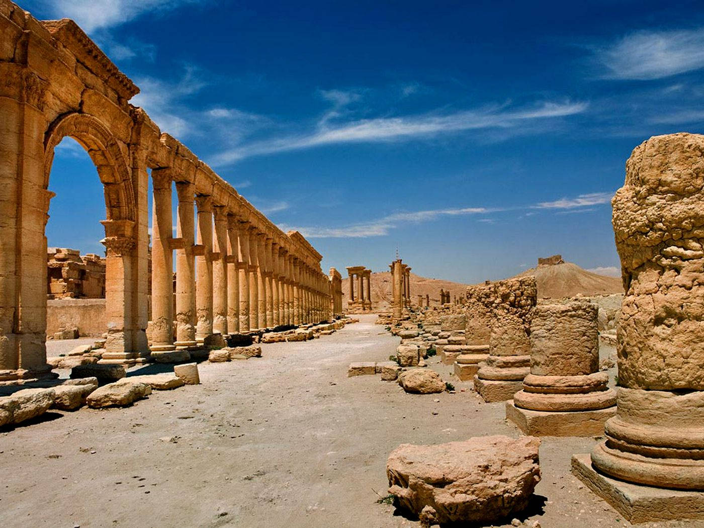 The Great Colonnade At Palmyra Wallpaper
