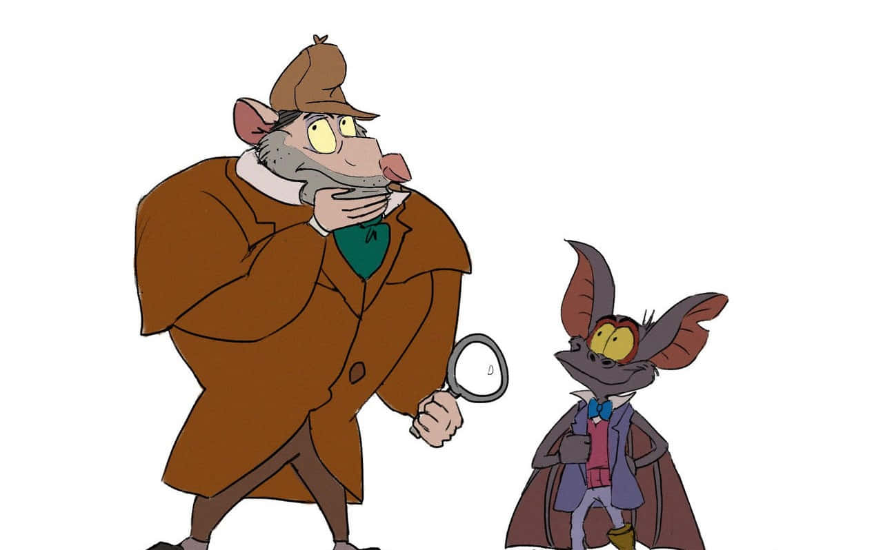 Basil and Dawson's thrilling adventure in The Great Mouse Detective Wallpaper