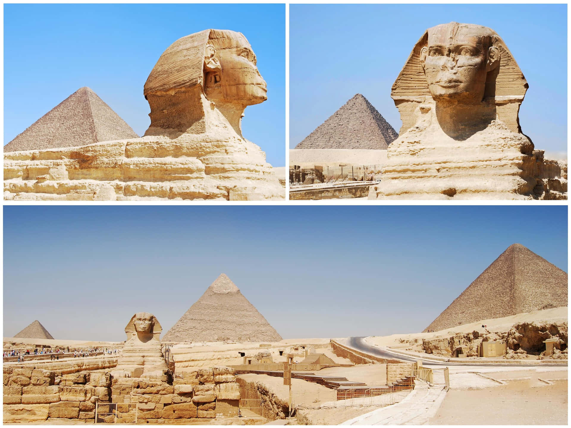 The Great Sphinx With A Perfect Pyramid Wallpaper