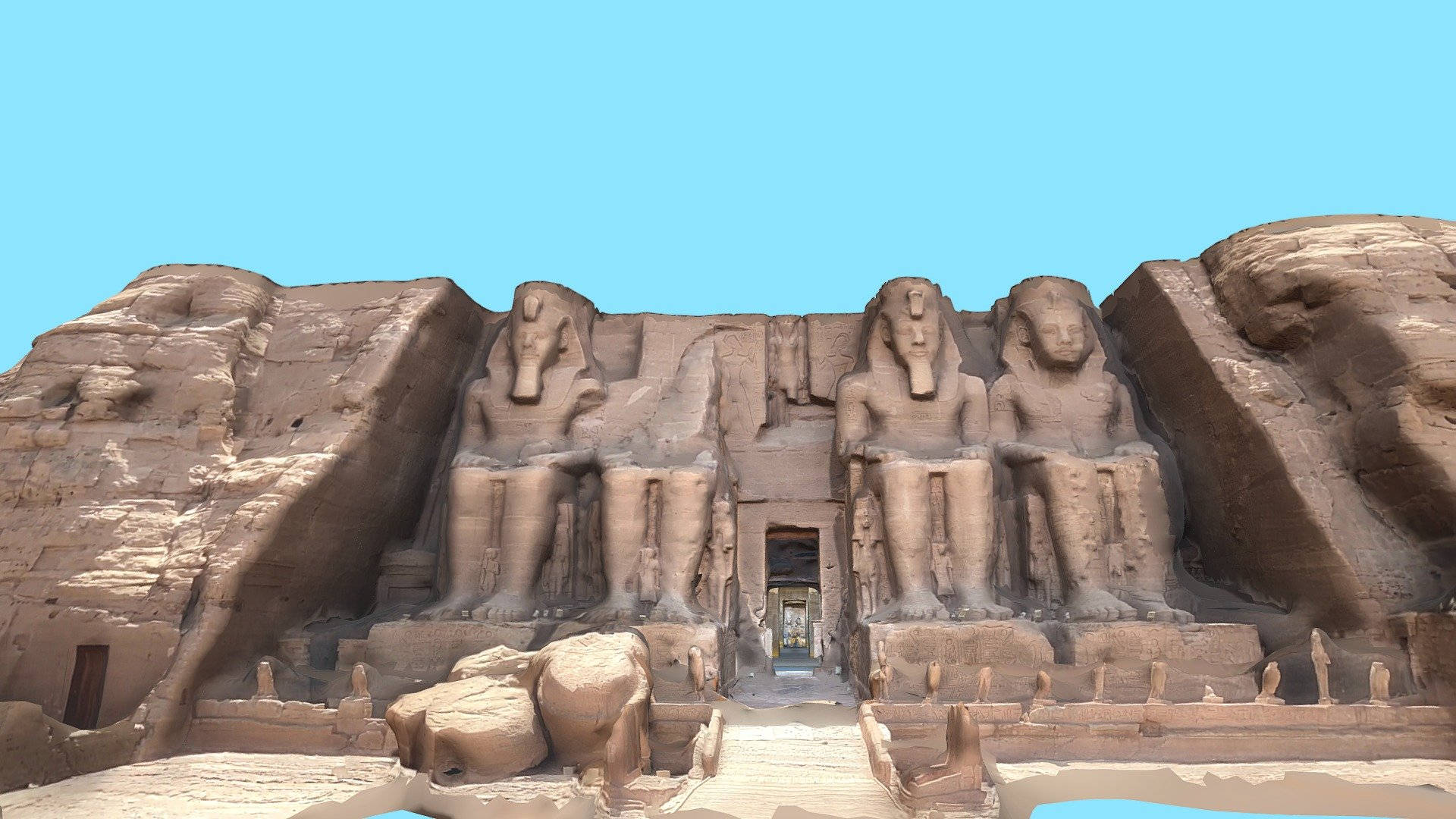 The Great Temple Of Abu Simbel Clay Art Wallpaper