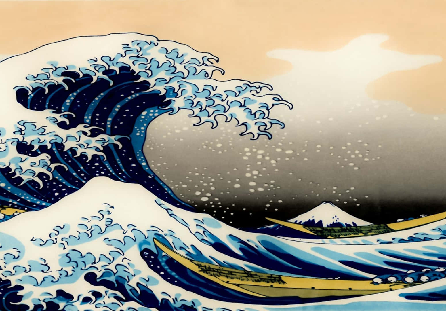 The Great Wave Digital Painting Wallpaper