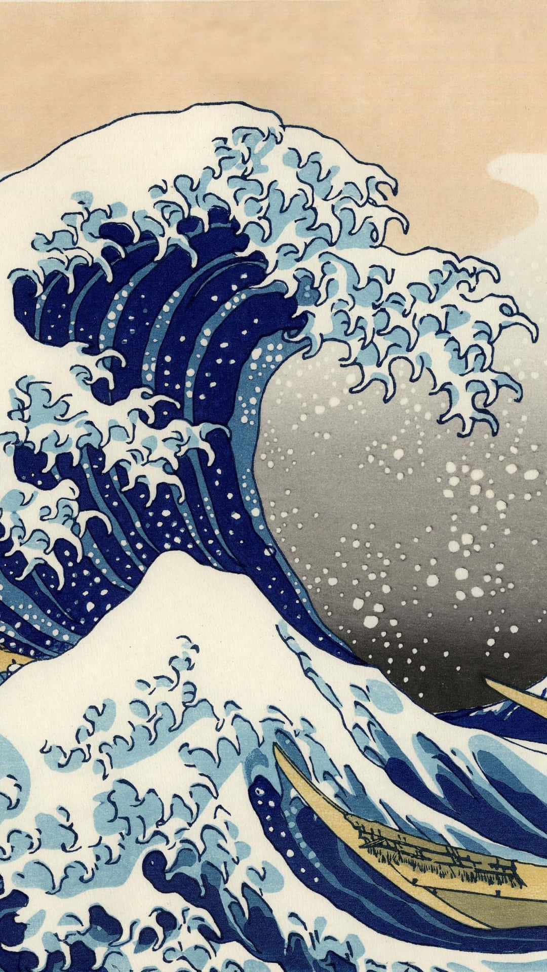 The Great Wave Remastered Painting Background