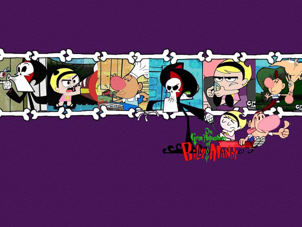 The Grim Adventures of Billy and Mandy - Billy, Mandy, and Grim in a spooky adventure Wallpaper