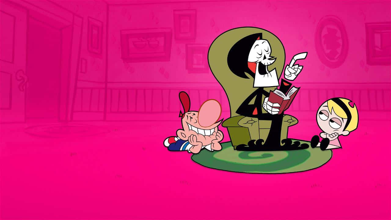 Billy, Mandy, and Grim in a spooky adventure Wallpaper