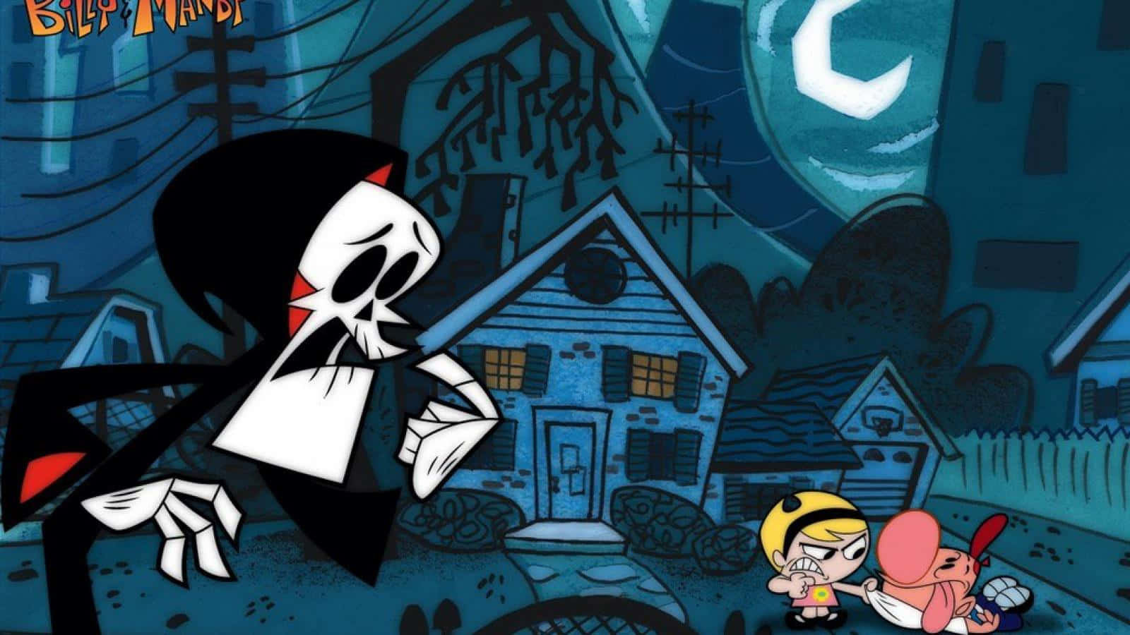 Billy, Mandy, and Grim in a thrilling adventure Wallpaper