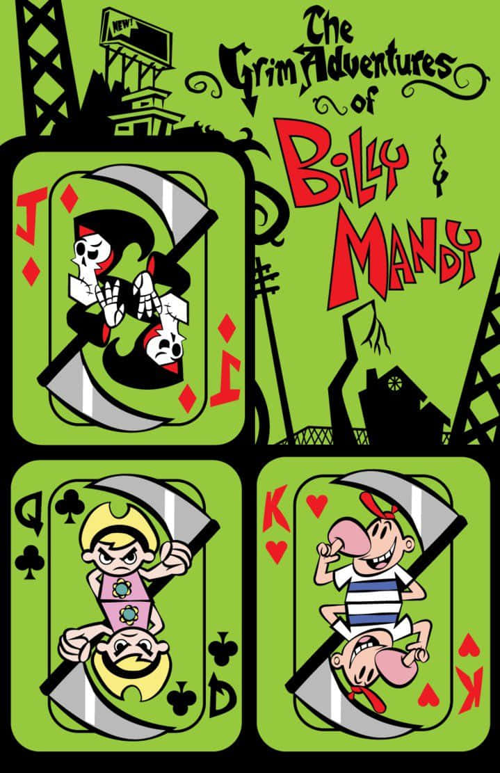 The Grim, Billy, and Mandy in a Quirky Moment Wallpaper