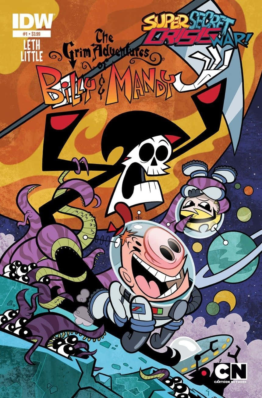 Billy, Mandy, and Grim in a Spooky Adventure Wallpaper
