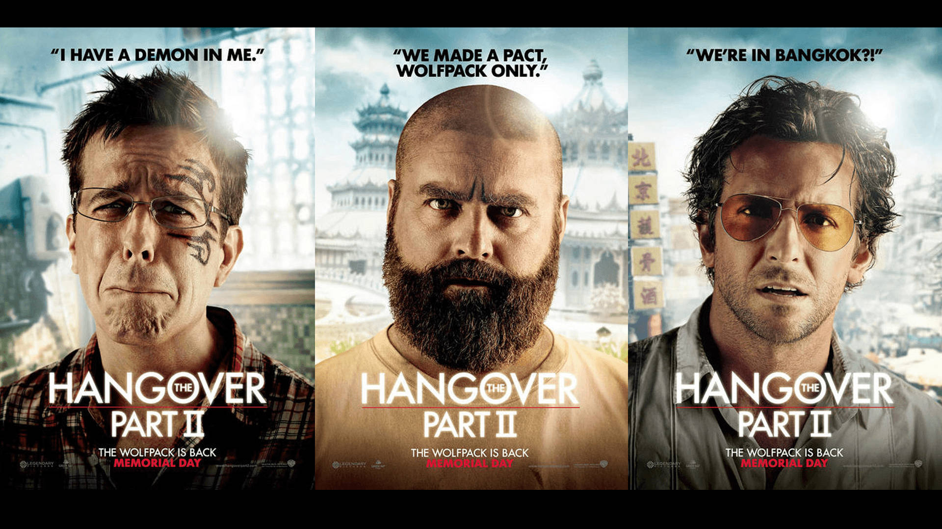 The Hangover Part Ii Movie Posters Trio Collection Wallpaper