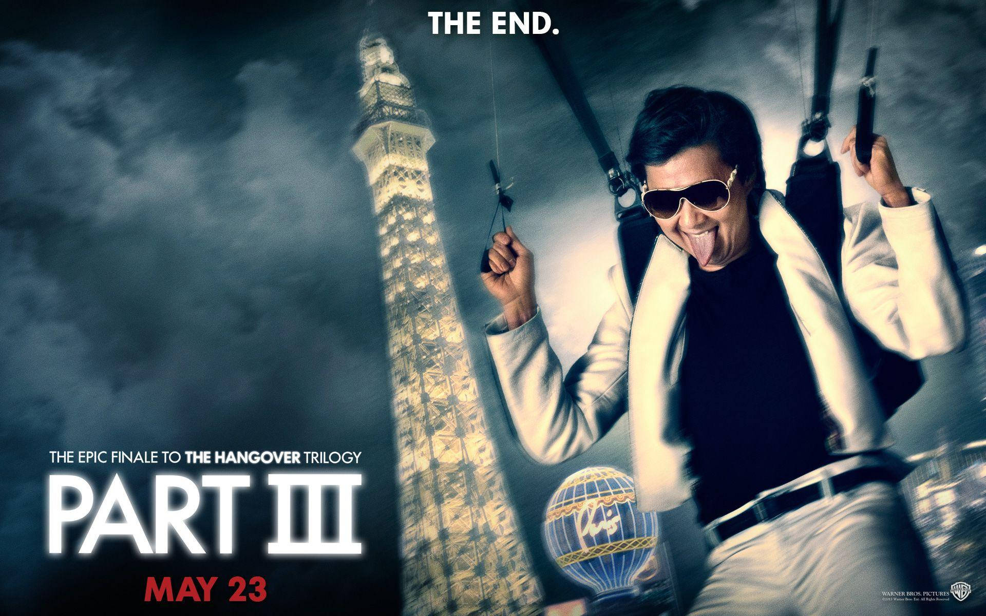 The Hangover Part Iii Movie Poster Leslie Chow Paragliding Wallpaper