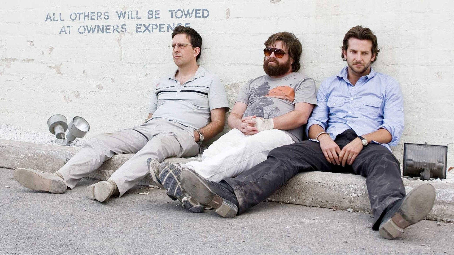 The Hangover Phil Stu Alan Tired Leaning Wall Wallpaper