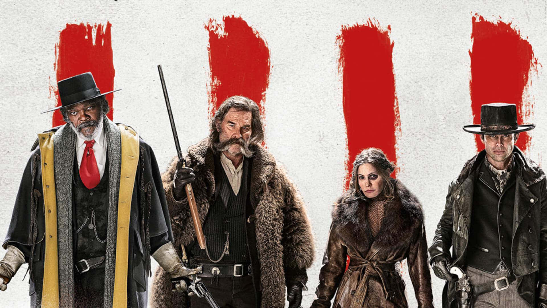 The Hateful Eight Gather In A Snowy Environment. Wallpaper
