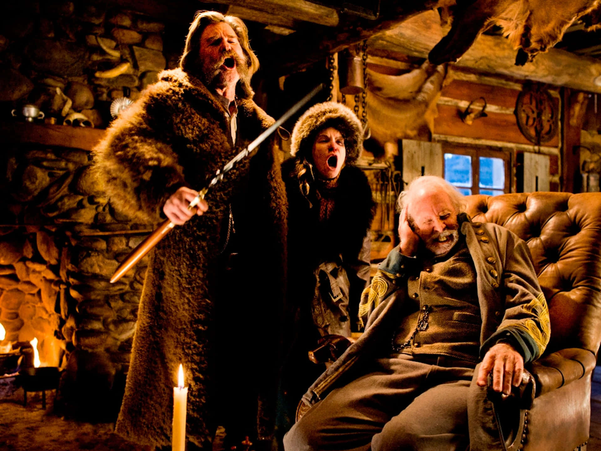 The Hateful Eight Standing Strong In Snowstorm Wallpaper