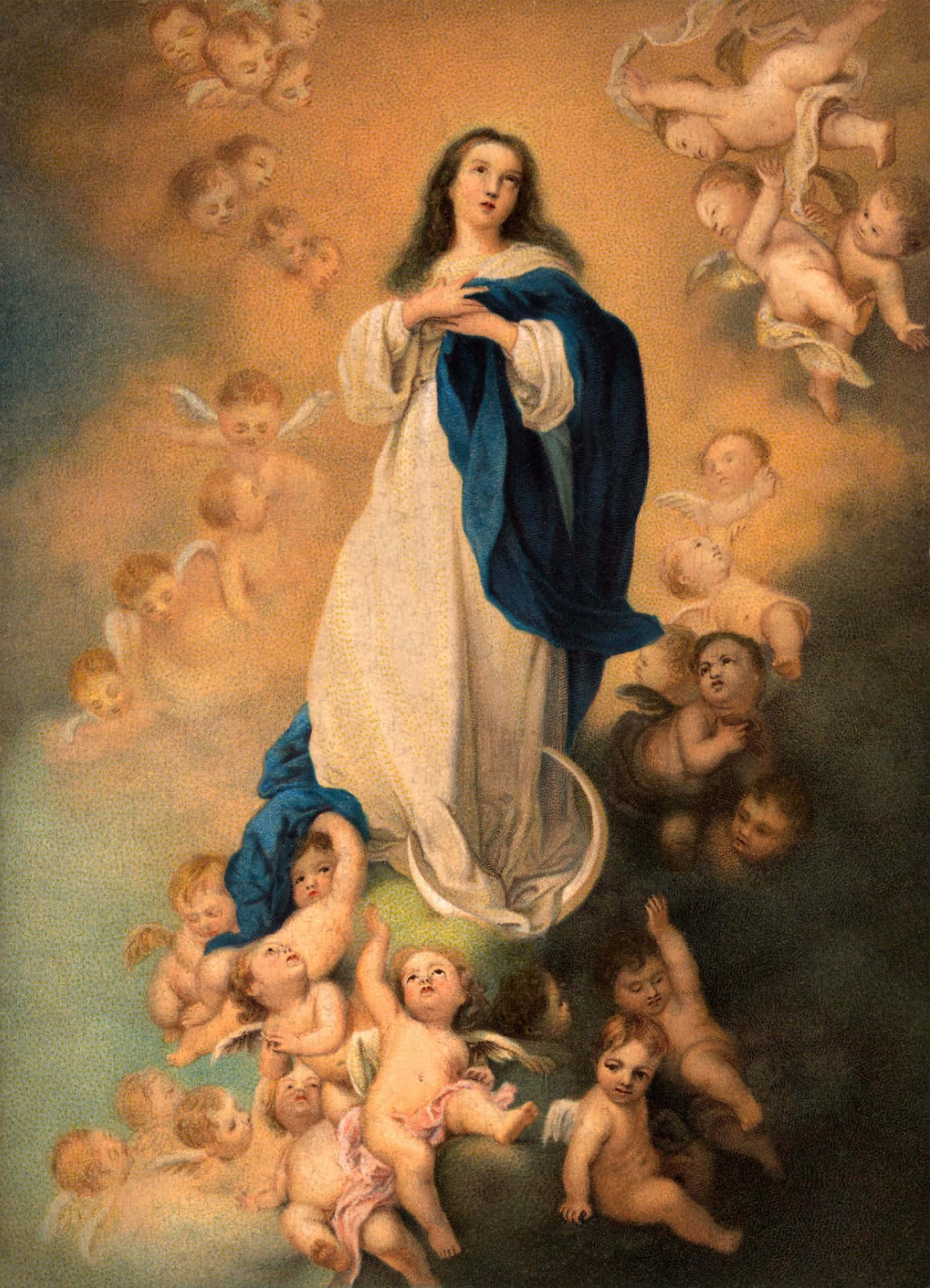 The Heavenly Ascent - The Assumption Of Mother Mary Wallpaper