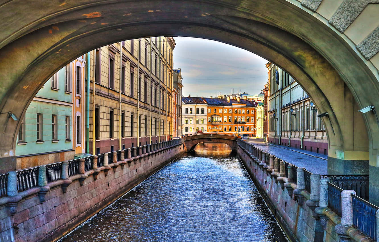 Den Hermitage River og kanal Tapet mikser varme toner Wallpaper