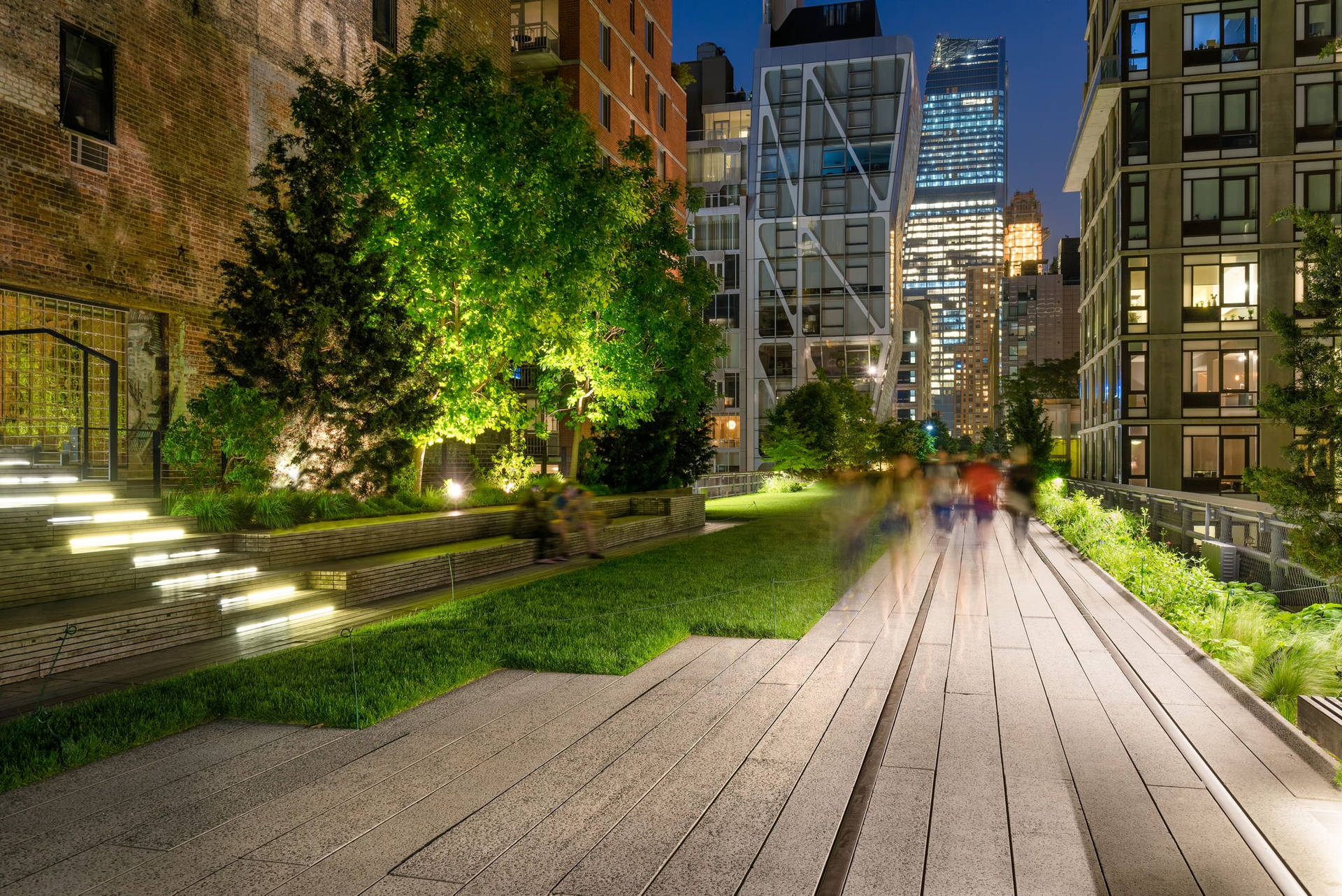 The High Line Park During Night Wallpaper