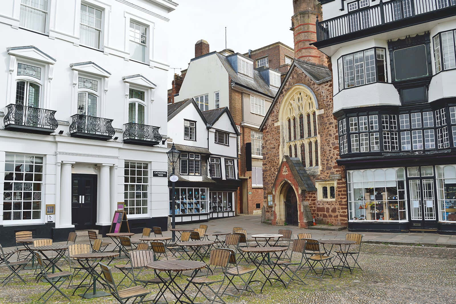 De Historische Stad Exeter Op Een Heldere Dag Achtergrond