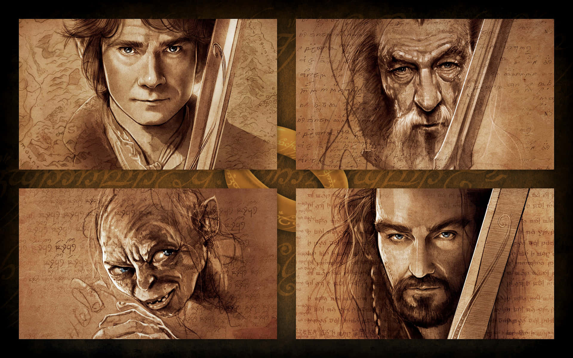 The Hobbit Character Collage Wallpaper