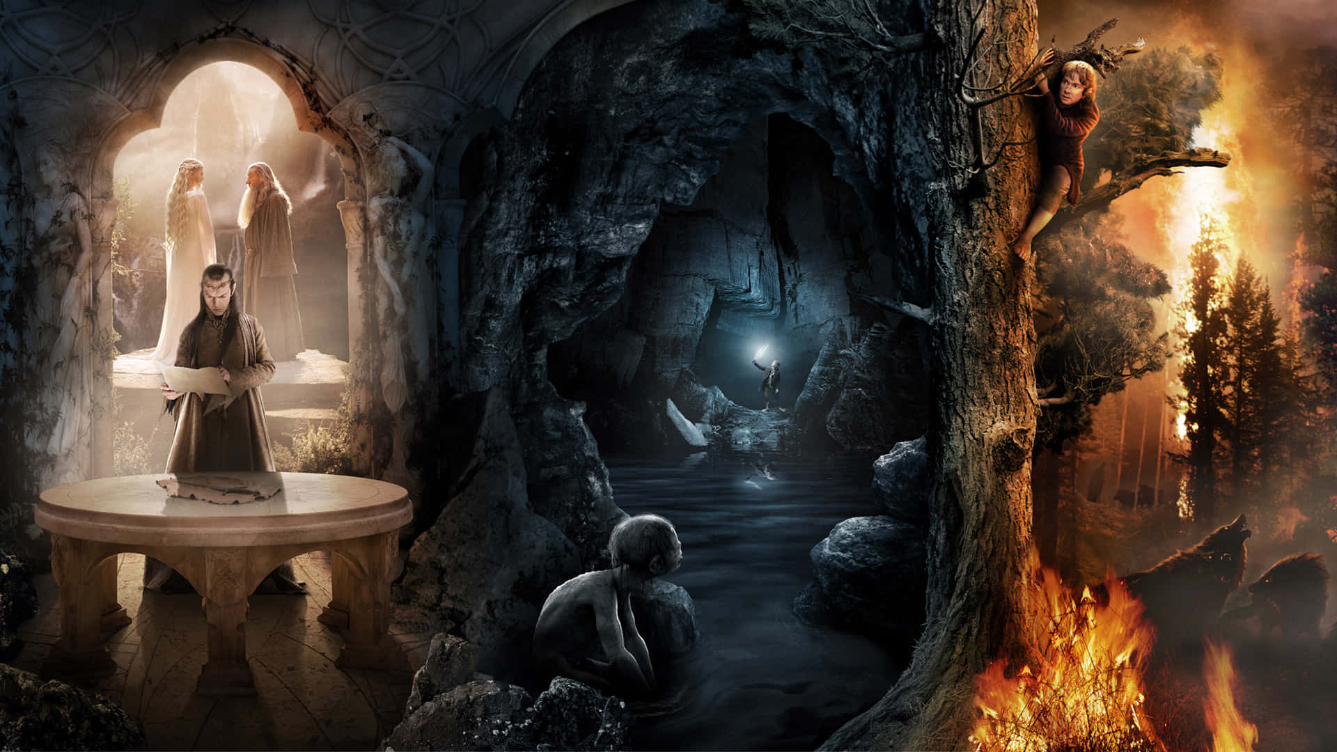 The Hobbit Epic Adventure Collage Wallpaper