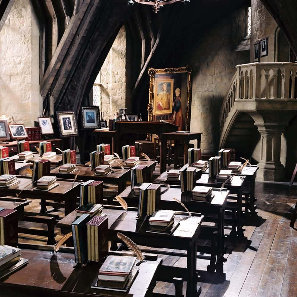 Step into the Hogwarts Dark Arts Classroom and find out what lurks in the shadows Wallpaper