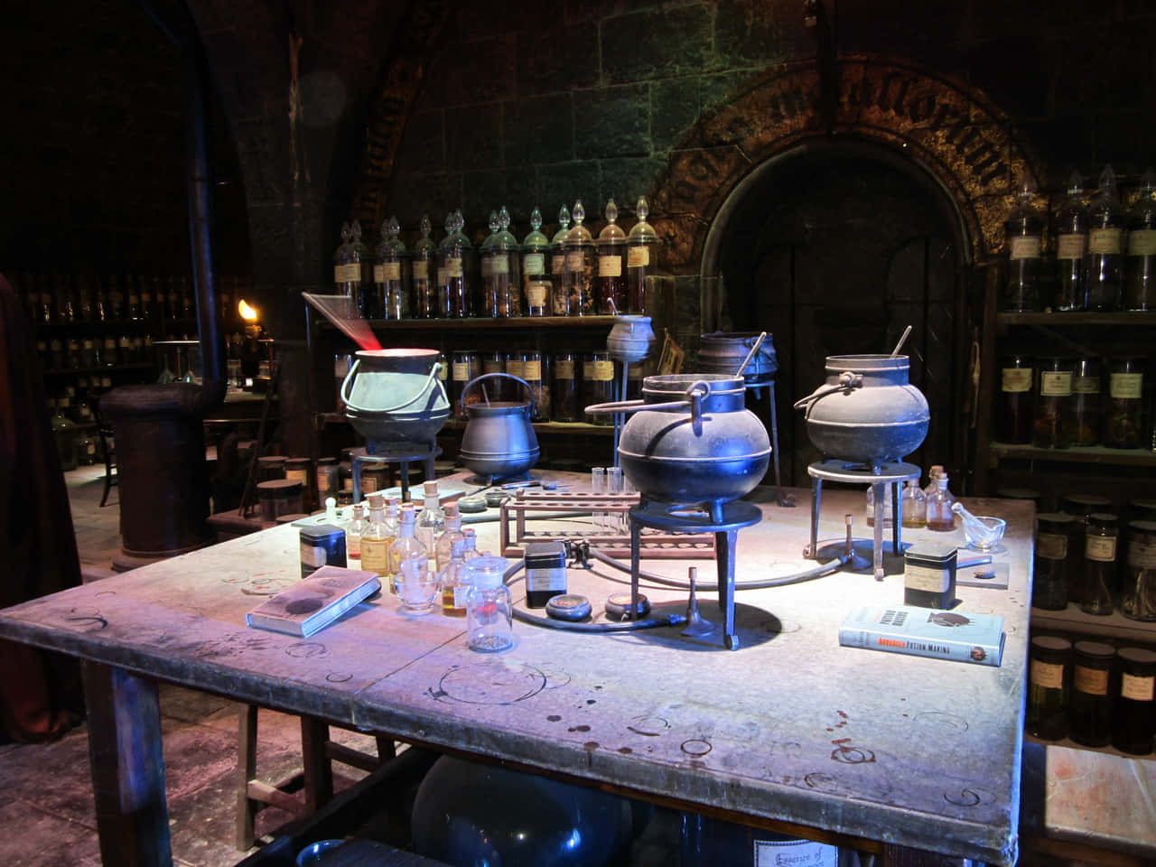 Get ready to explore the dark arts in this Hogwarts classroom! Wallpaper