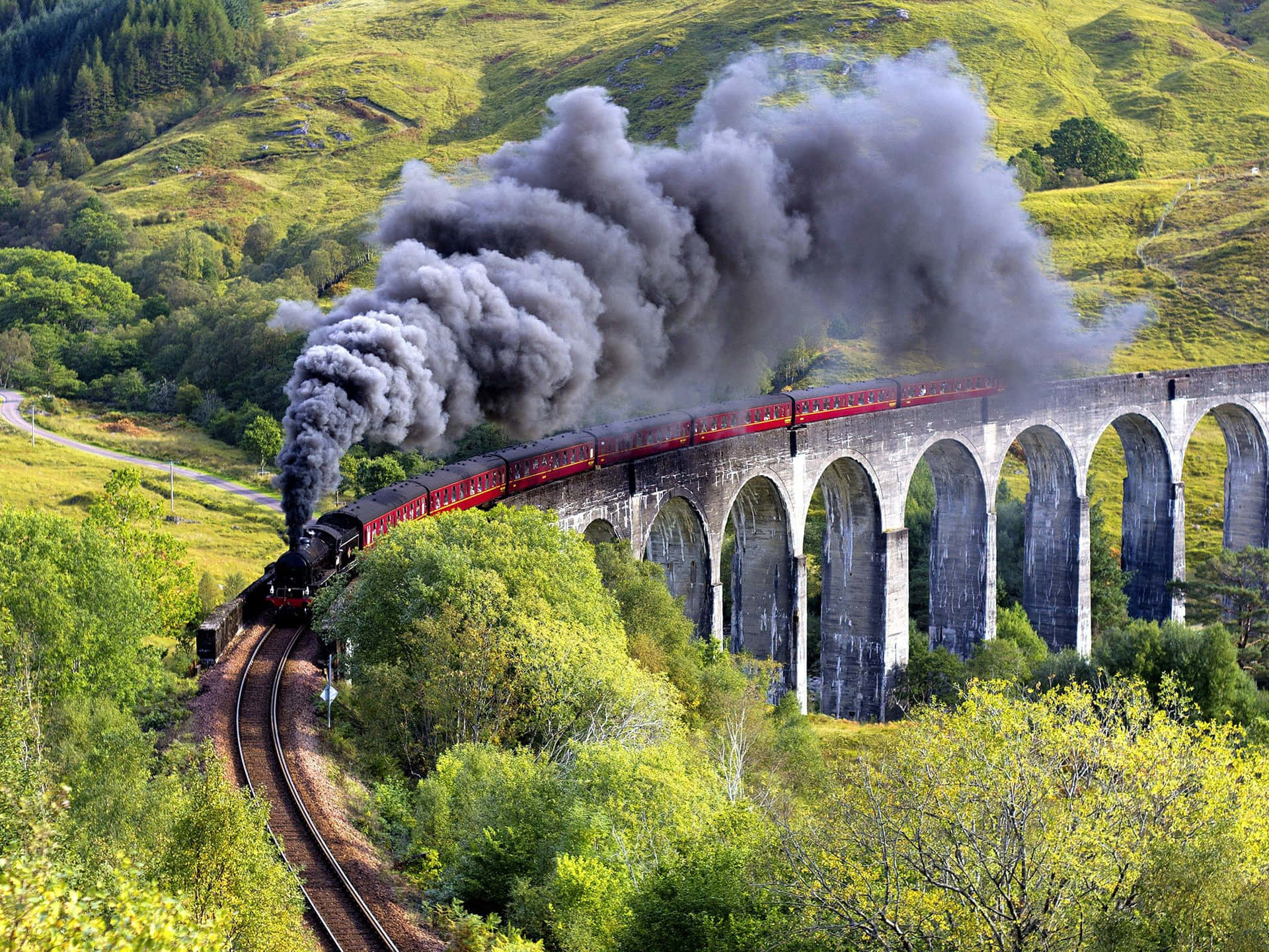 Download The Magical Ride of The Hogwarts Express Train Wallpaper |  Wallpapers.com