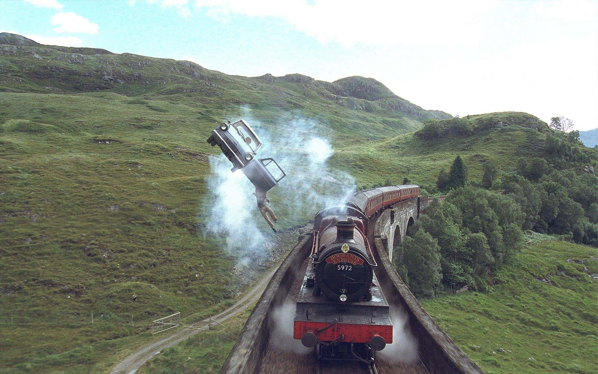 "The Hogwarts Express Train - A Magical Journey Through Time" Wallpaper