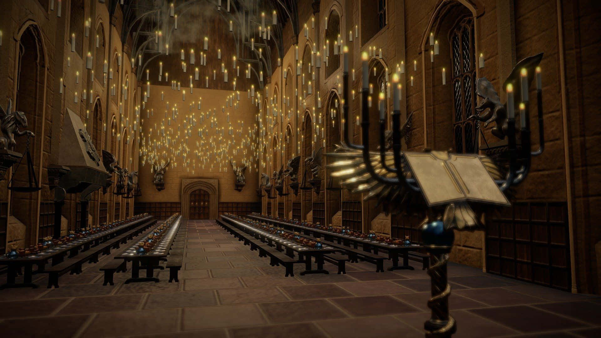 Attend classes in the iconic Hogwarts Great Hall Wallpaper