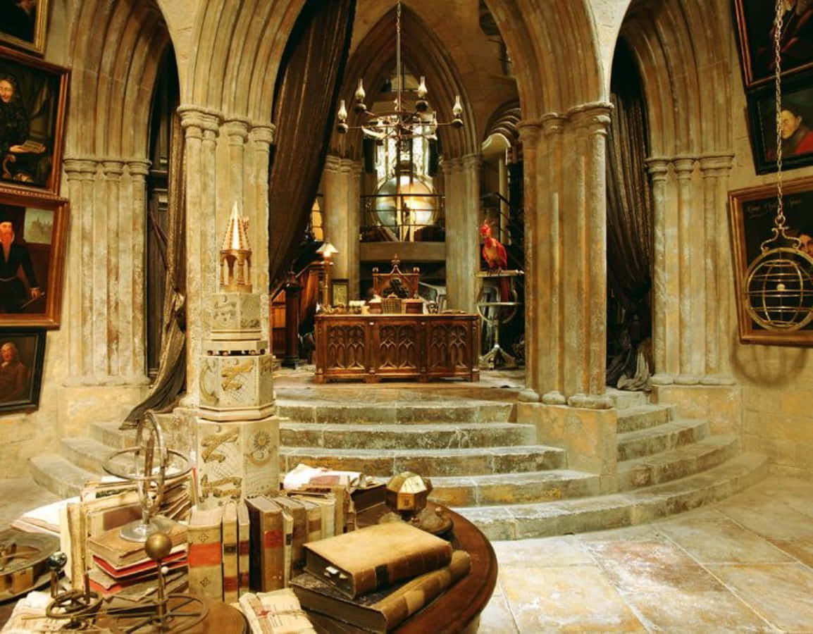 A View to Magic in The Hogwarts Headmaster's Office" Wallpaper