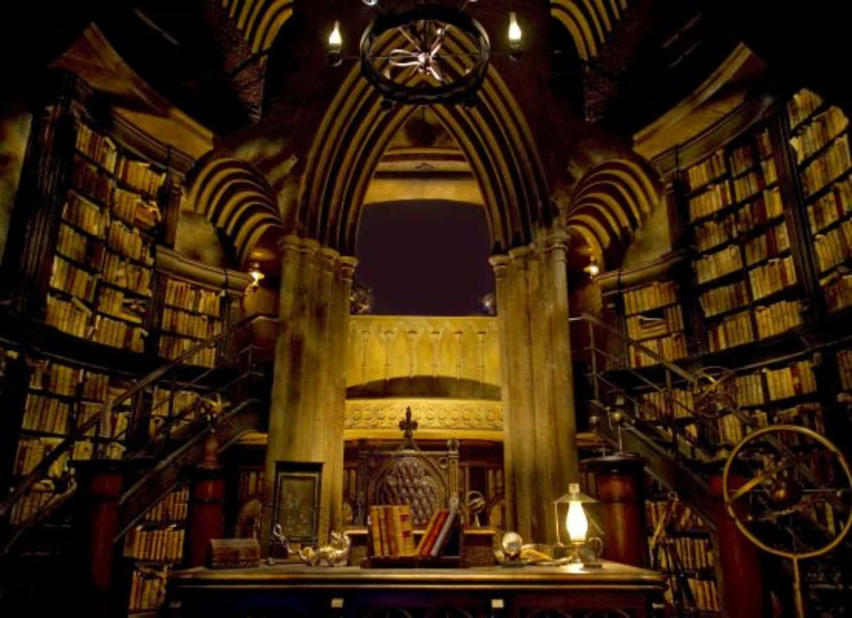 Head to Hogwarts Headmaster's Office for Magical Teaching and Learning Wallpaper