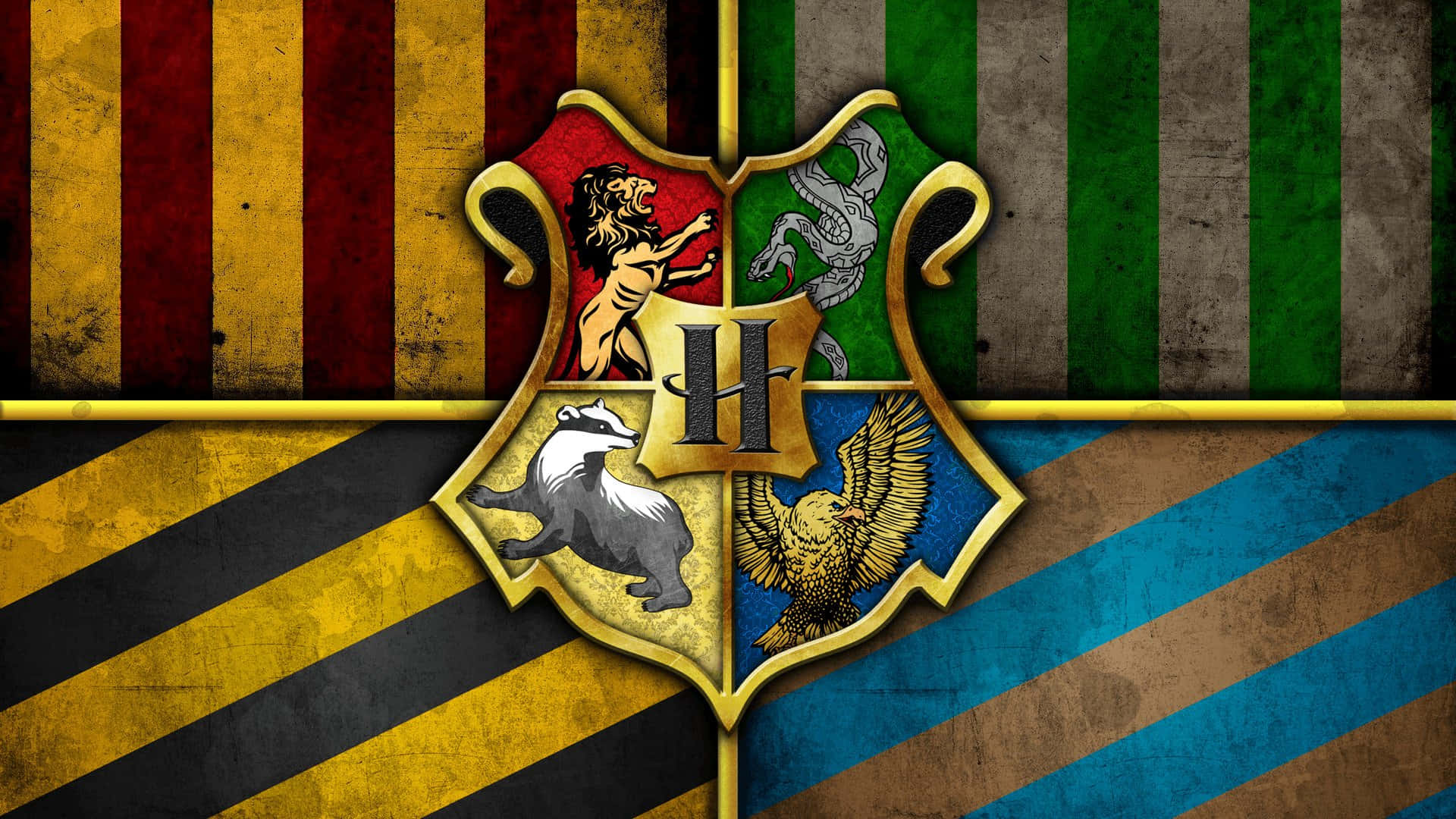 Representing the 4 Hogwarts Houses - Gryffindor, Hufflepuff, Ravenclaw and Slytherin. Wallpaper