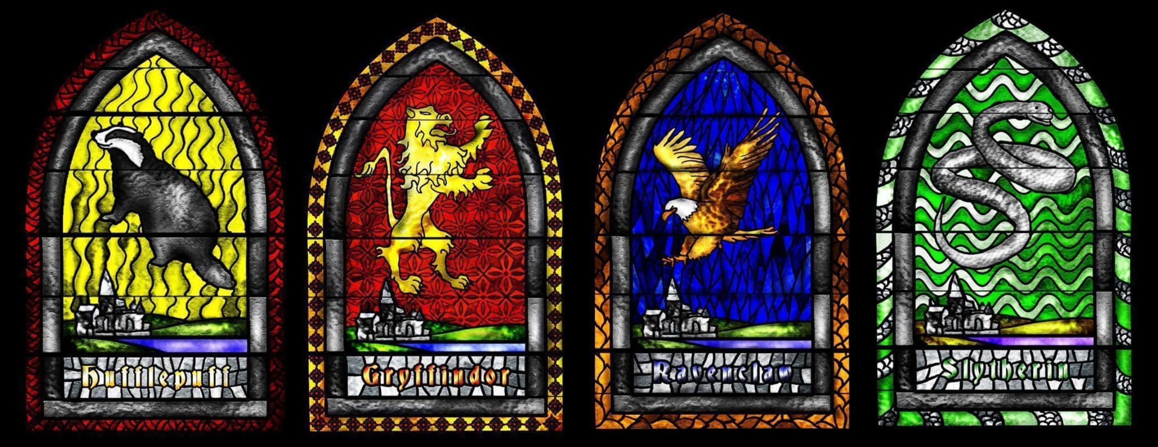 The Four Houses of Hogwarts Wallpaper