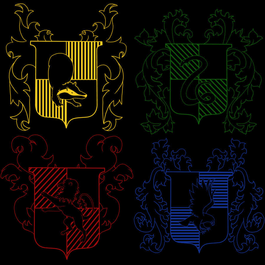The Hogwarts Houses - Gryffindor, Hufflepuff, Ravenclaw, and Slytherin Wallpaper