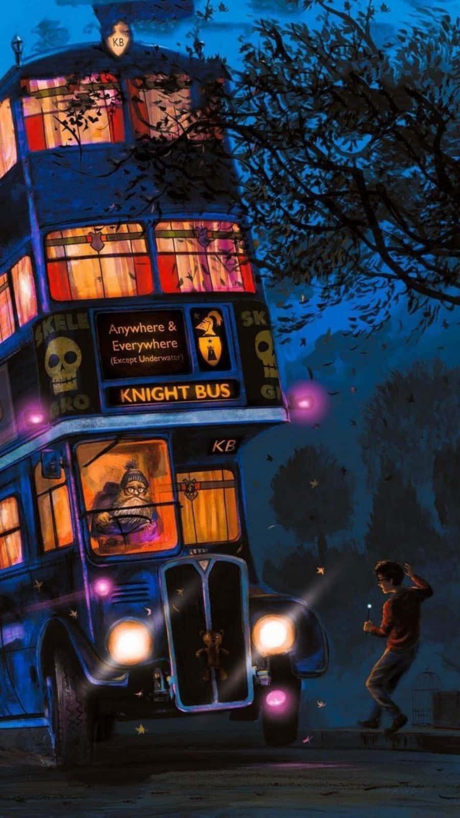 Welcome to the magical world of Hogwarts - a place to take a ride on the Knight Bus." Wallpaper