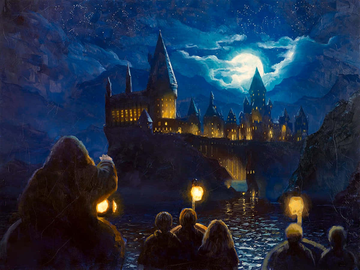 A Magical View of The Hogwarts Lake" Wallpaper