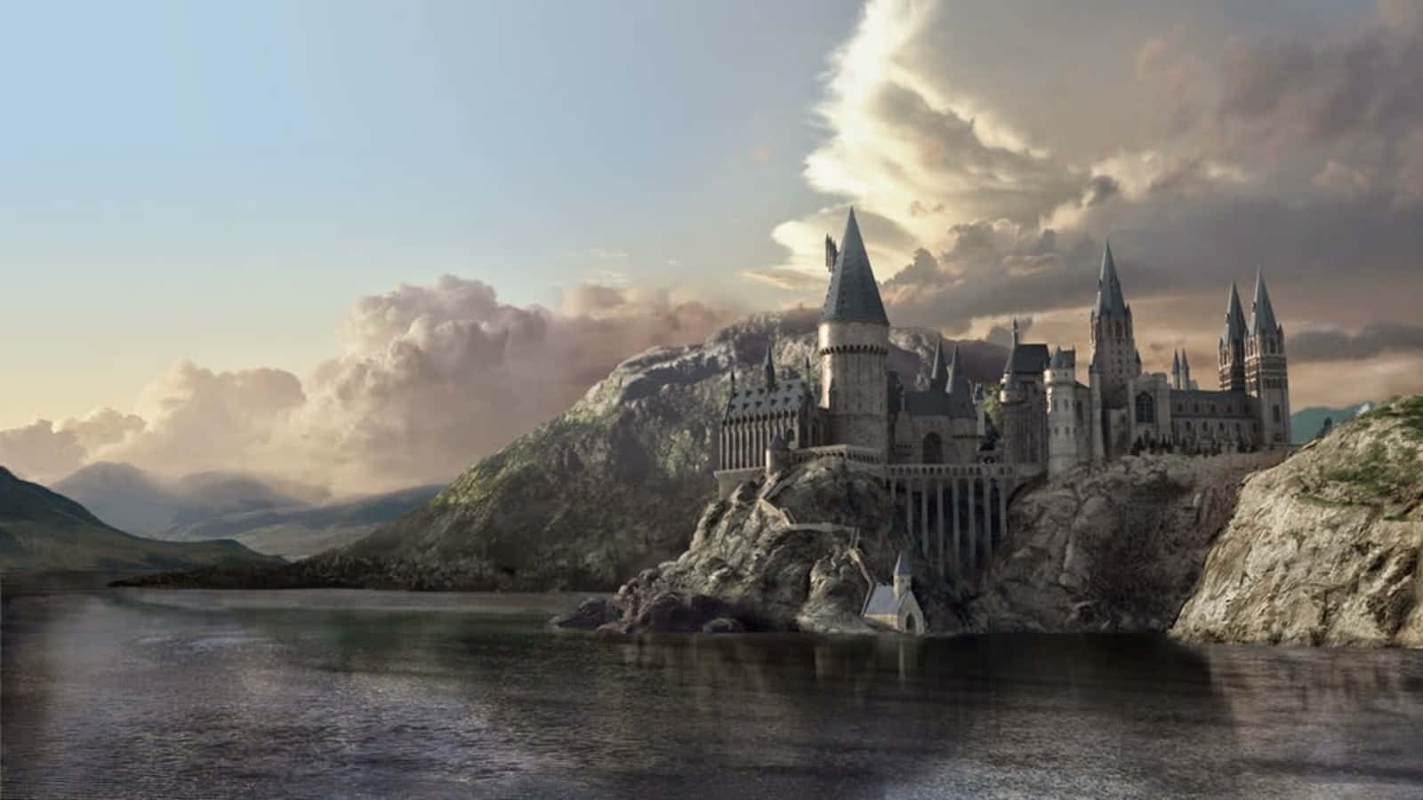 The iconic Hogwarts Lake shines in all its beauty. Wallpaper