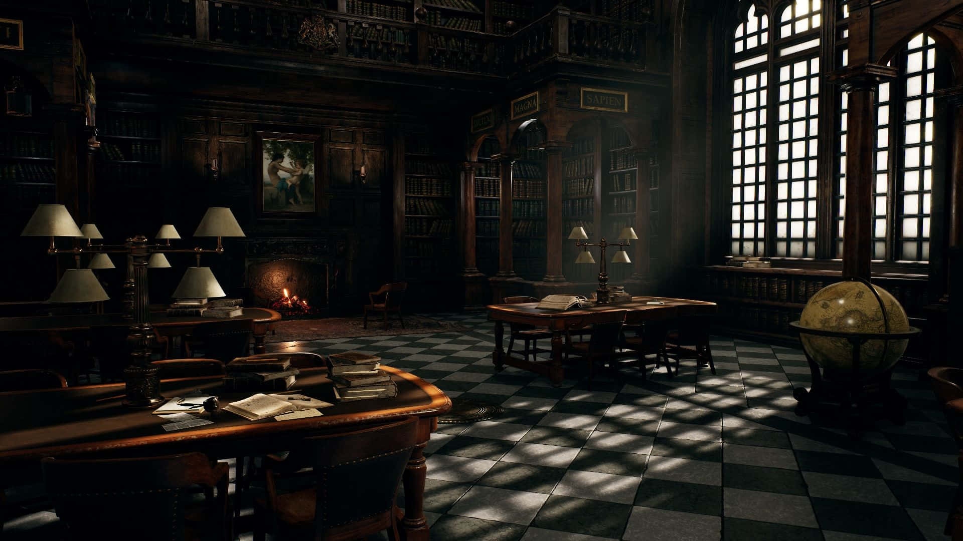 Discover the Magical World of Hogwarts Library Wallpaper