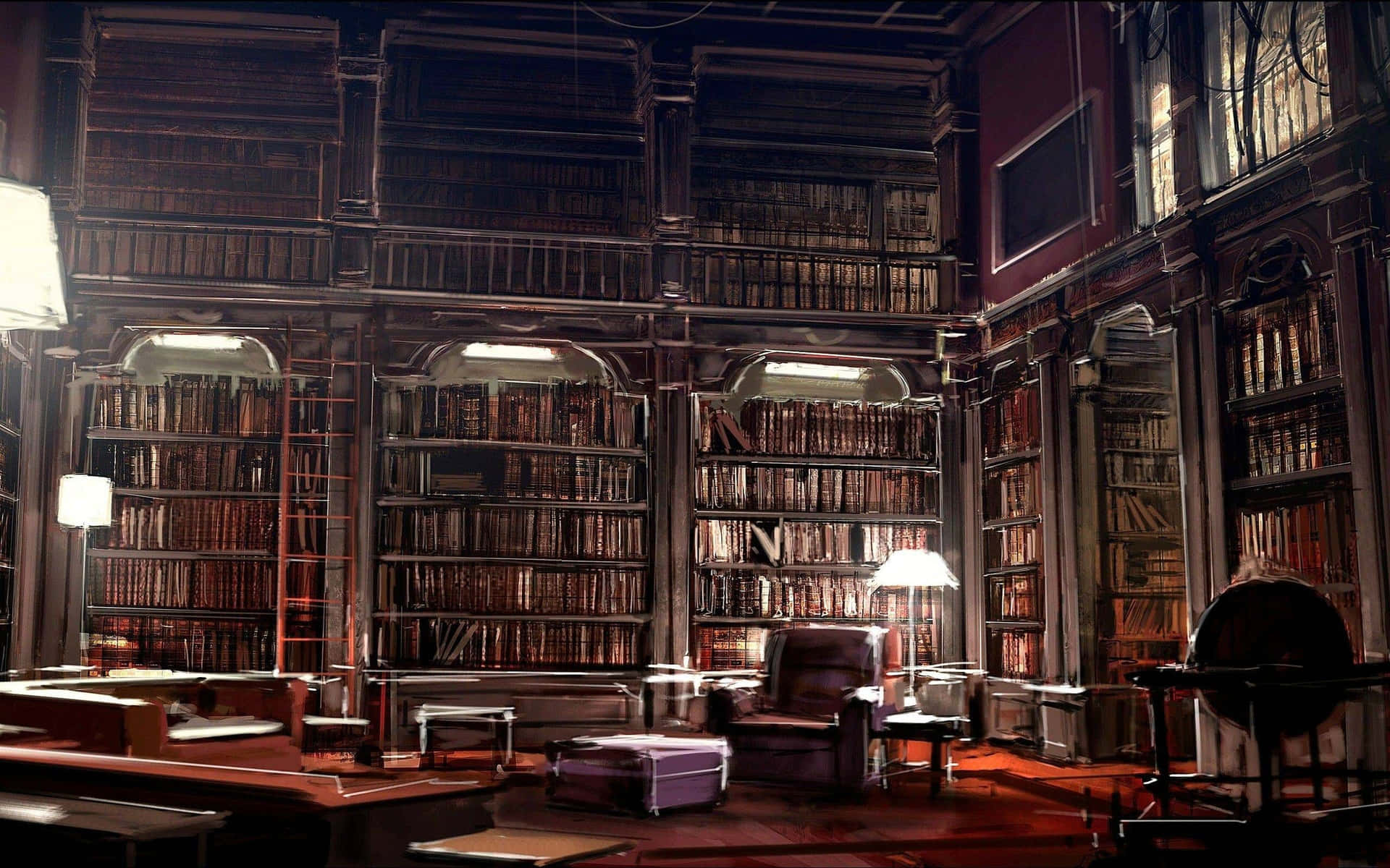 Explore the vast knowledge of The Hogwarts Library Wallpaper