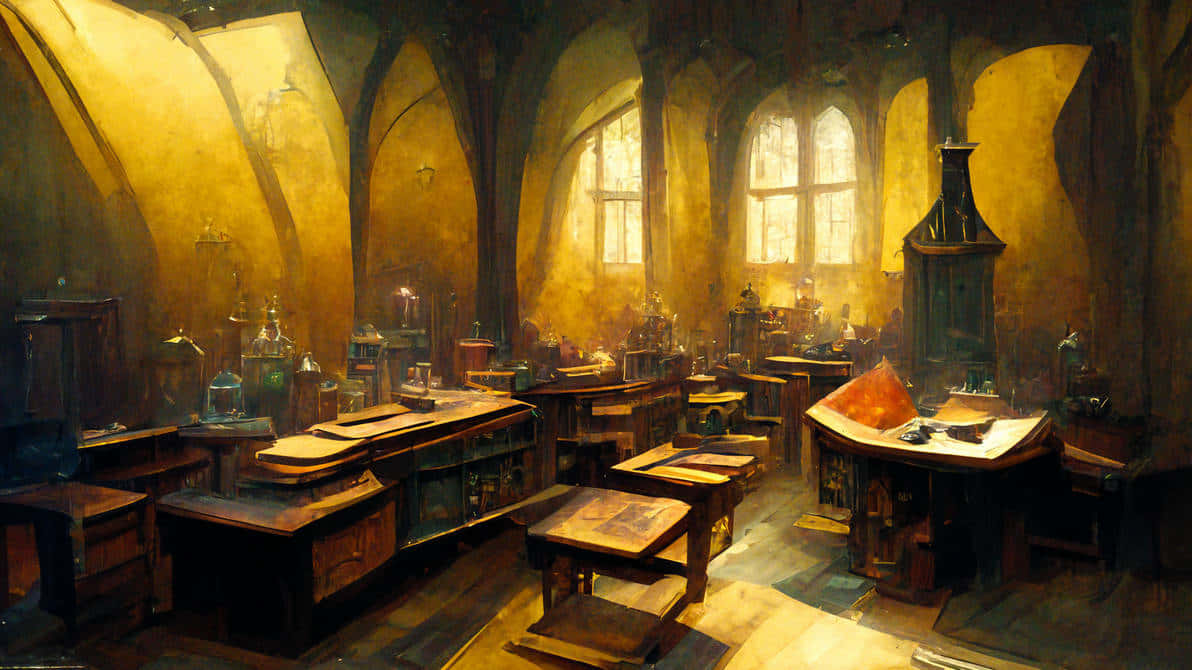 Expert Potion makers in Hogwarts Potions Class Wallpaper