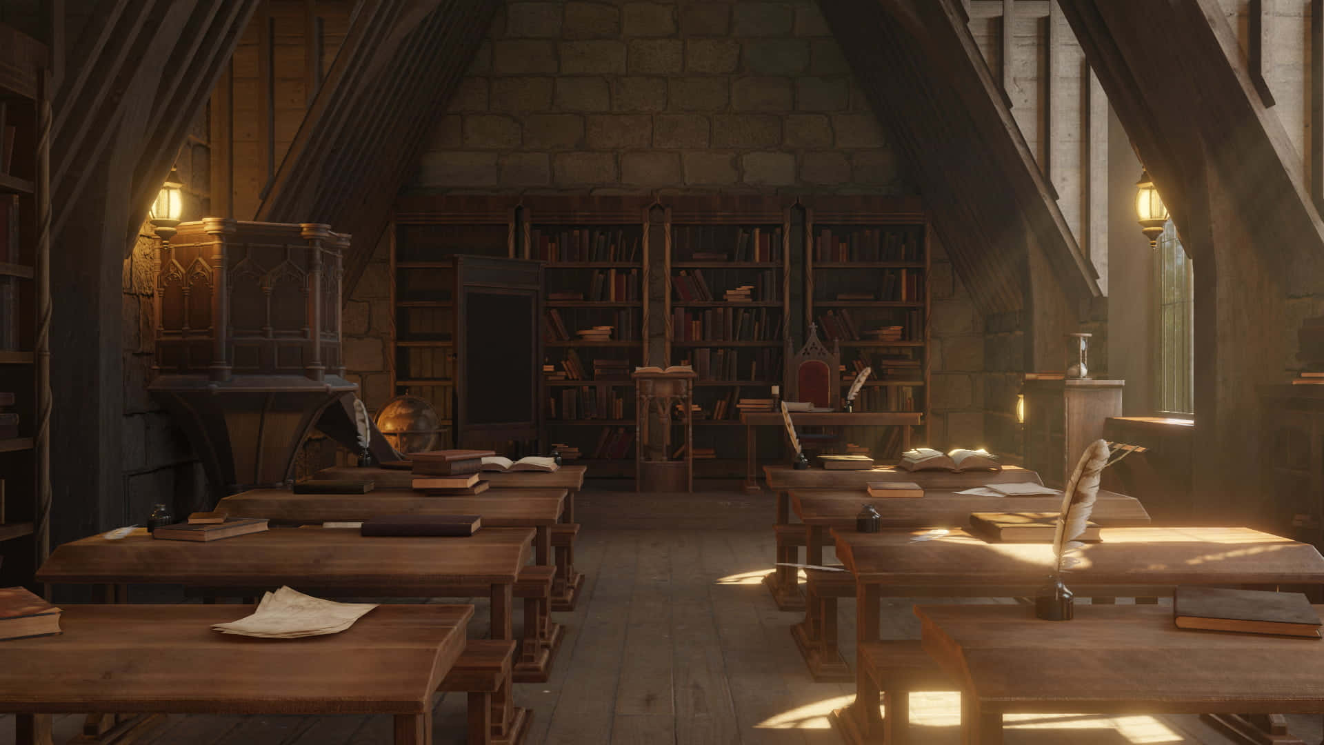 Experience the magic of Hogwarts Potions Class Wallpaper