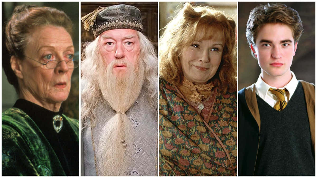 Elprofesor Dumbledore Y La Profesora Mcgonagall Lideran A Los Profesores De Hogwarts. Fondo de pantalla